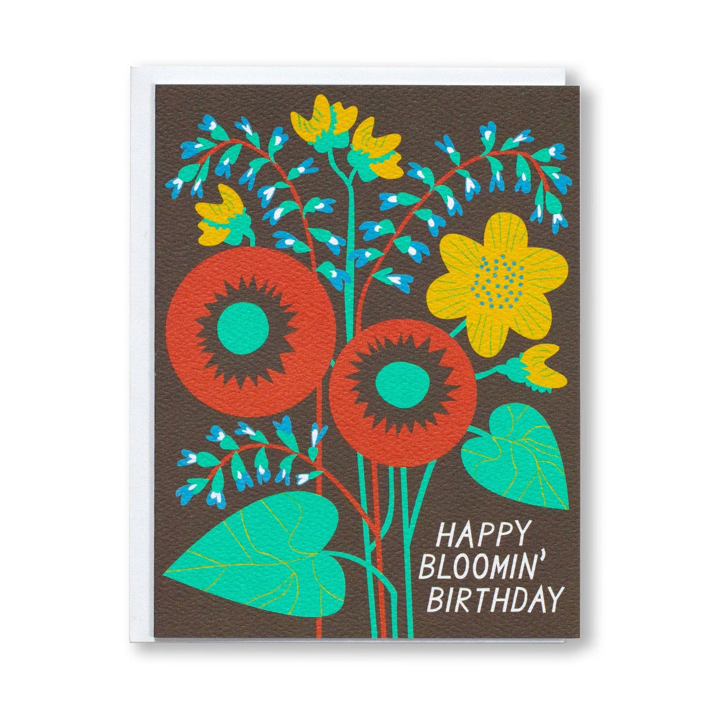 Brown Floral Happy Blooming' Birthday Card