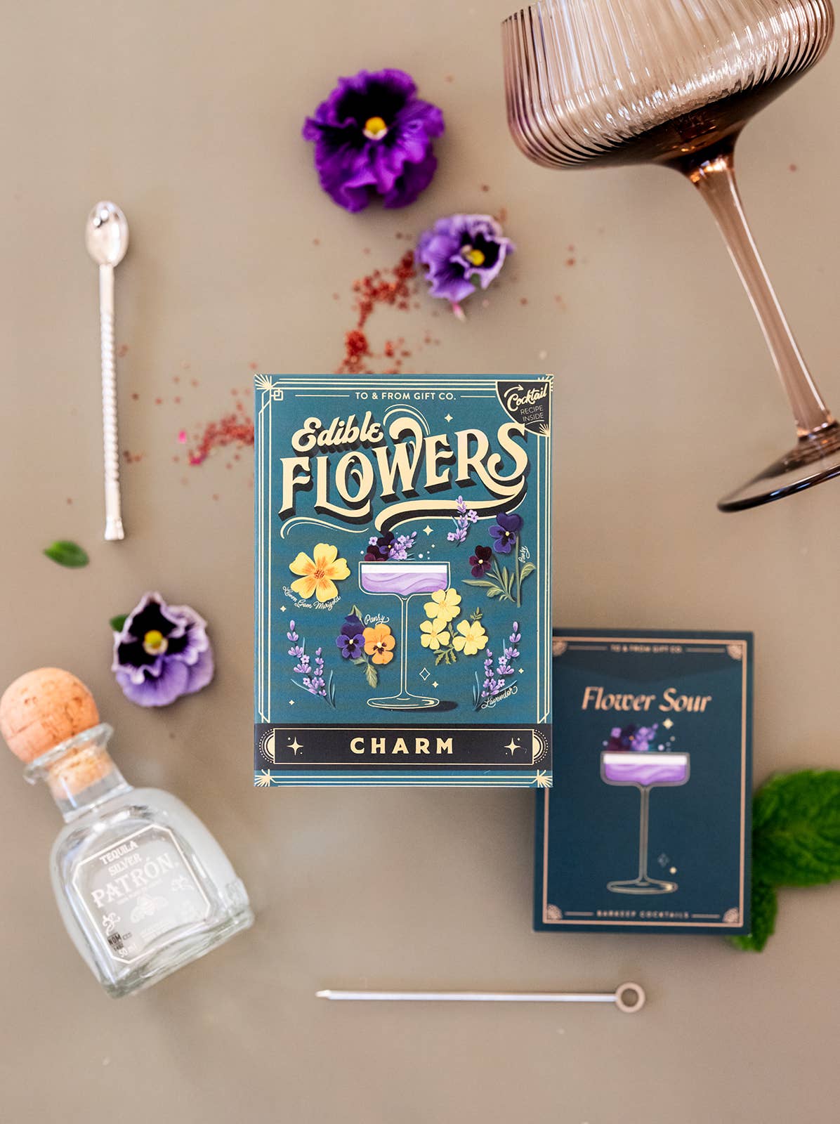 Seed Packet & Cocktail Recipe - Edible Flowers (Charm)
