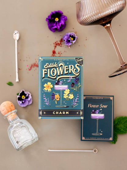 Seed Packet & Cocktail Recipe - Edible Flowers (Charm)