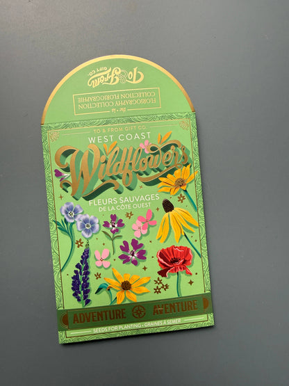 West Coast Wildflowers Seed Packet (Adventure) Gold Foil