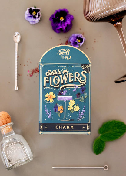 Seed Packet & Cocktail Recipe - Edible Flowers (Charm)